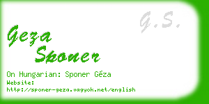 geza sponer business card