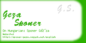 geza sponer business card